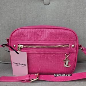 Juicy Couture Nailed It Pink Patent Leather Camera Crossbody Handbag Purse